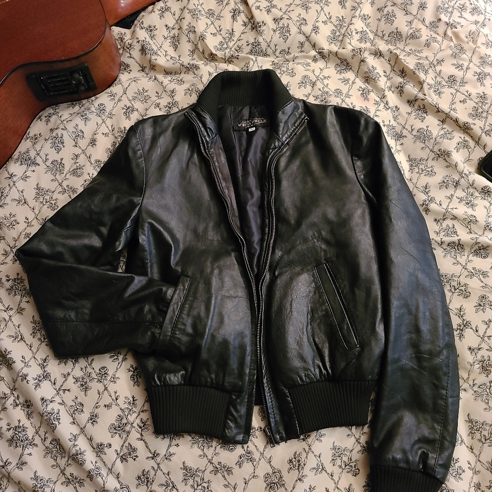 Vera Pelle leather bomber jacket